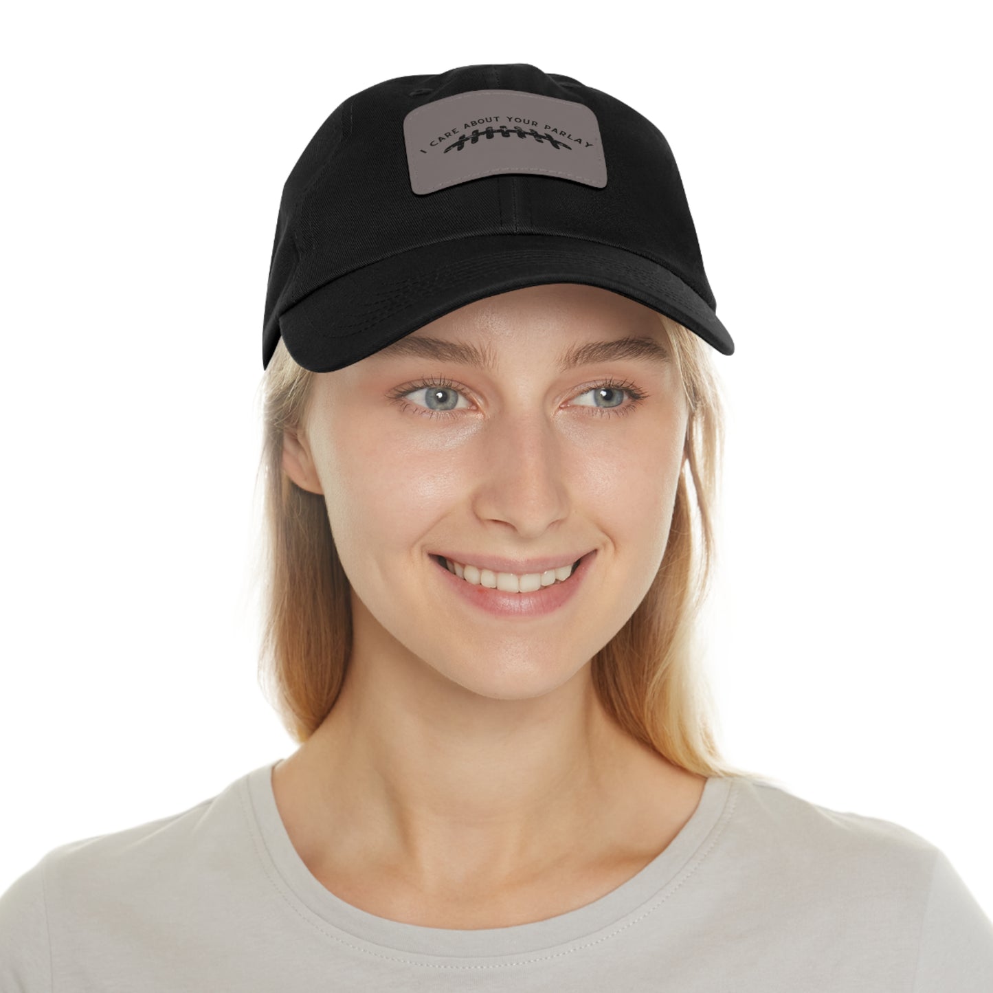 DraftQueen - Dad Hat with Leather Patch (Rectangle)