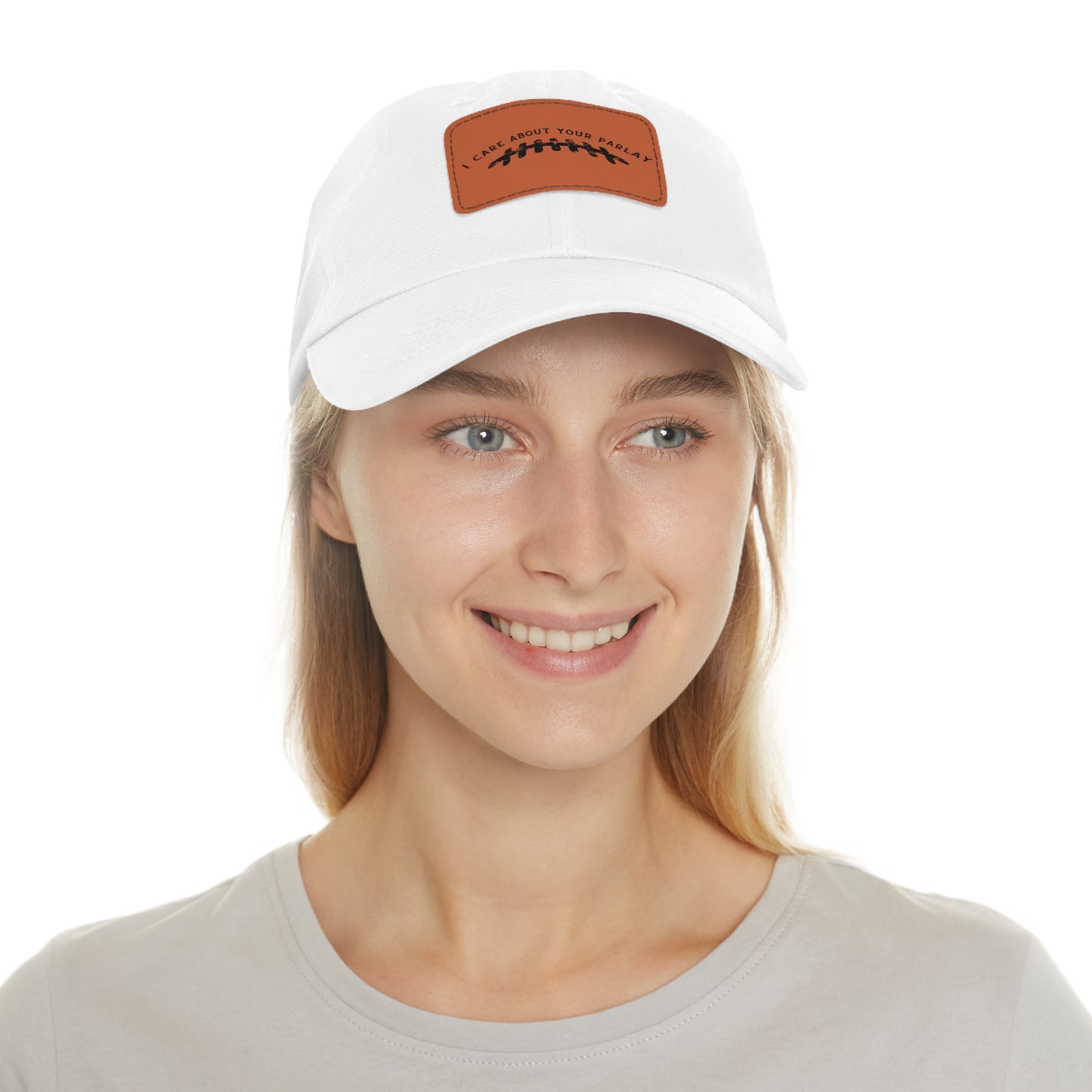 DraftQueen - Dad Hat with Leather Patch (Rectangle)