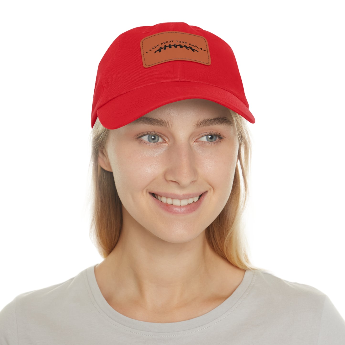 DraftQueen - Dad Hat with Leather Patch (Rectangle)