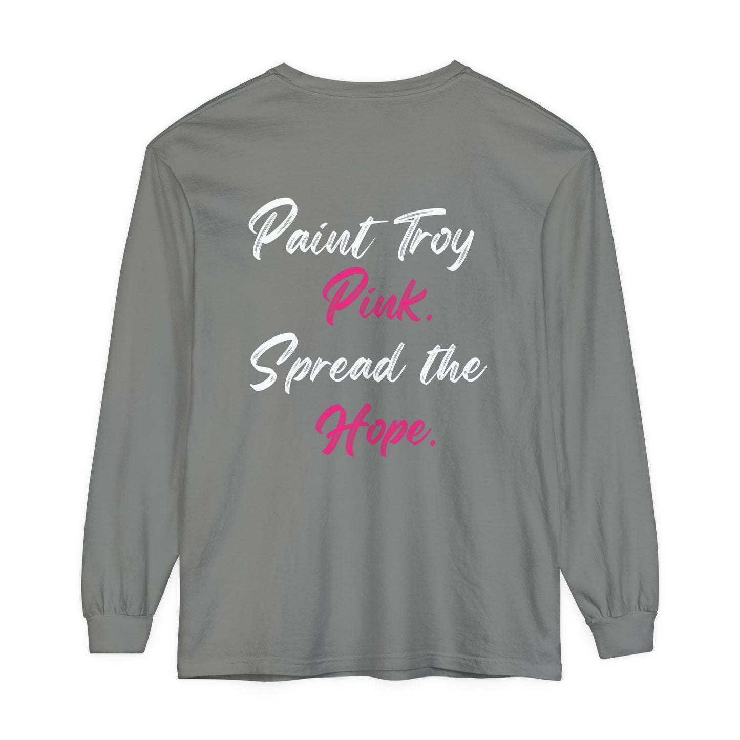 Breast Cancer Awarness - Mi Casa - Unisex Garment-dyed Long Sleeve T-Shirt