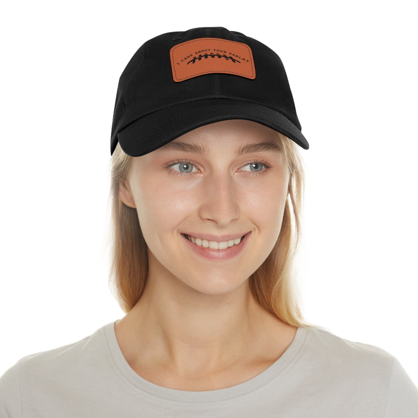 DraftQueen - Dad Hat with Leather Patch (Rectangle)